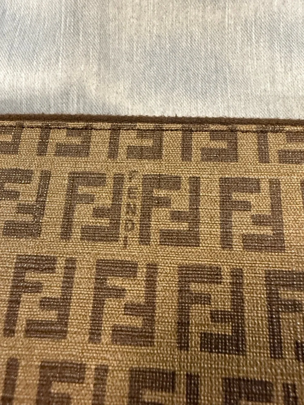 Fendi Brown Monogram Zip Wallet with Gold-Tone Logo Pull - Picture 2 of 6